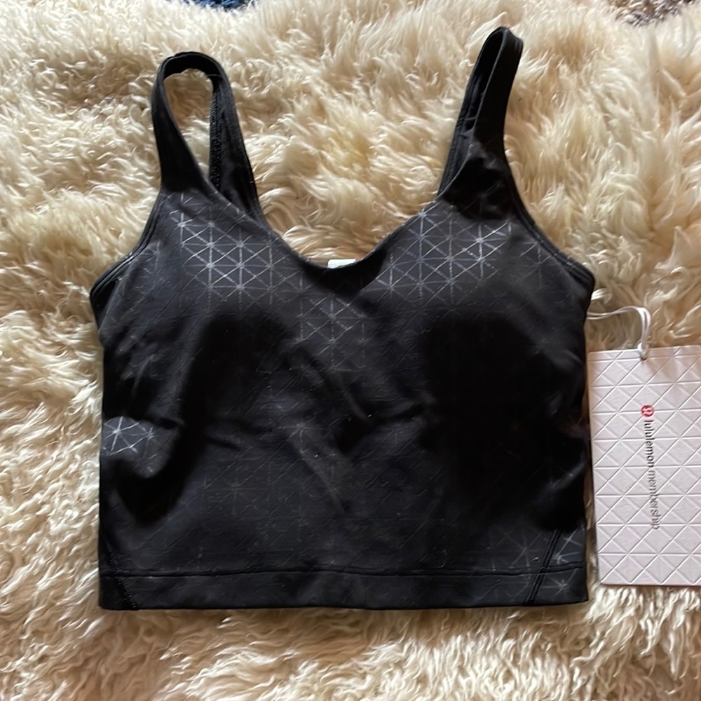 NWT Lululemon Align Tank Nova Grid Emboss Black Size 2